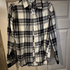 Old Navy Black and White plaid Shirt